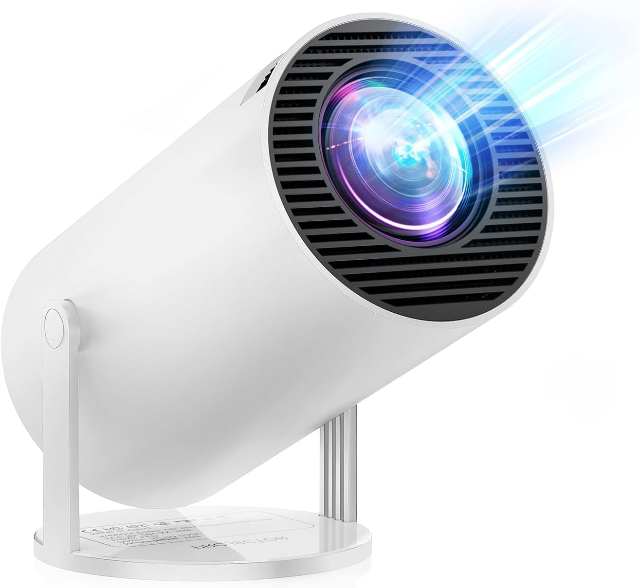 [Built-In Apps & Android 11.0] Mini Projector Portable 20000 Lux Projector 4K Supported 180° Rotation & Auto Keystone, Outdoor Compatible with TV Stick/Windows/Ios/Android/Hdmi/Usb (1080P)